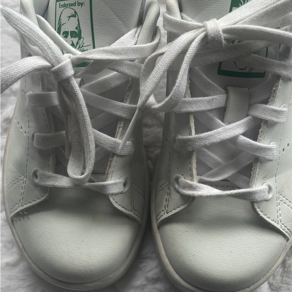 adidas Kids White and Green Sneakers
